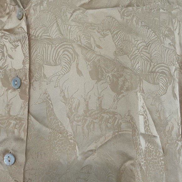Vintage Como Seta Silk Safari Animal Top - Picture 7 of 9